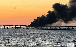 Pożar na Moście Krymskim. Zobacz film